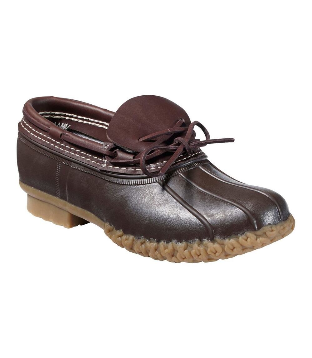 LL Bean Boots Chocolate Brown Low Top Rubber Moccasins Waterproof Boots Men 12M